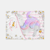 Unser kleines Prinzessenkind ist rosa gestreift Ei Fleecedecke (Vorderseite (Horizontal))
