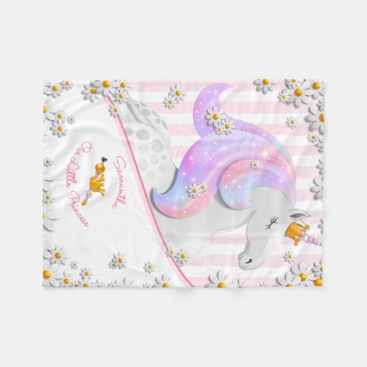 Unser kleines Prinzessenkind ist rosa gestreift Ei Fleecedecke (Vorderseite (Horizontal))