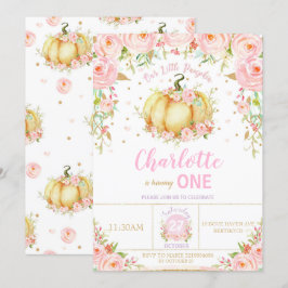 Unser kleines Pumpkin 1. Geburtstagsmädchen Einladung