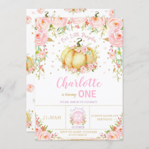Unser kleines Pumpkin 1. Geburtstagsmädchen Einladung