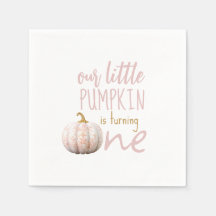 Unser kleines Pumpkin 1. Geburtstagspapier Napkin