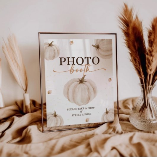Unser kleines Pumpkin Birthday Fotobooth-Zeichen Poster
