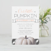 Unser kleines Pumpkin Buffalo Kariert Herbst 1. Ge Einladung (Stehend Vorderseite)