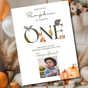 Unser kleines Pumpkin erstes Geburtstags Willkomme Poster