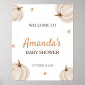 Unser kleines Pumpkin Fall Baby Dusche Begrüßungsz Poster (Vorne)
