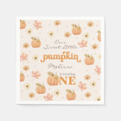 Unser kleines Pumpkin Fall Orange Girl zum ersten Serviette (Vorderseite)