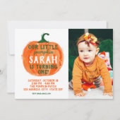 Unser kleines Pumpkin-Foto Einladung (Vorderseite)