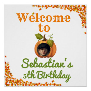 Unser kleines Pumpkin-Foto Geburtstag Willkommen Poster