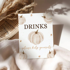 Unser kleines Pumpkin Geburtstagsgetränk Bar Sign Poster