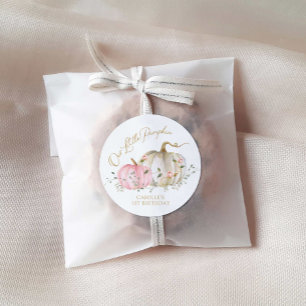 Unser kleines Pumpkin-Mädchen zum Geburtstag Runder Aufkleber