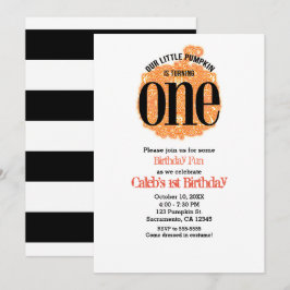 Unser kleines Pumpkin ONE 1. Geburtstag Party Einladung