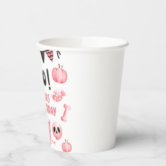 Unser kleines, rosa Mädchen Halloween zum Geburtst Pappbecher (Links)