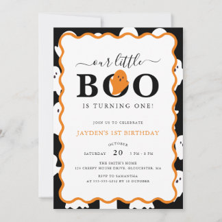 Unser kleines Schwarzes GeisterHalloween 1. Geburt Einladung