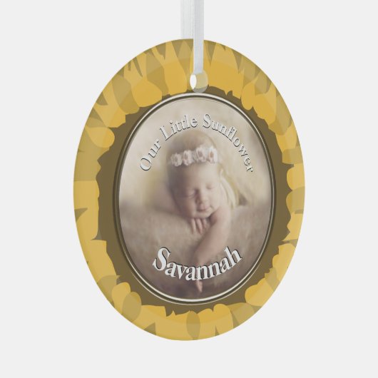 Unser kleines Sonnenblumen Foto Ornament (Vorderseite Rechts)