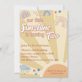 Unser kleines Sonnenlicht 2. Geburtstag Rainbow-Pa Einladung (Vorderseite)