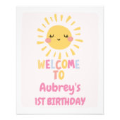 Unser kleines Sonnenschein 1. Geburtstag Begrüßung Fotodruck (Vorne)