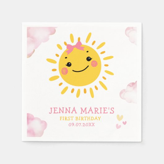 UNSER KLEINES SONNENSCHEIN MACHT EINEN. SERVIETTE (Vorderseite)