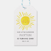 Unser kleines Sonnenschein-Party-Mädchen 1. Geburt Geschenkanhänger (Rückseite)