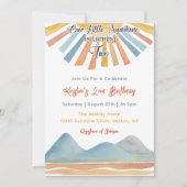 Unser kleines Sonnenschein-Regenbogen 2. Geburtsta Einladung (Vorderseite)