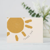 Unser kleines Sonnenscheinkind zum Geburtstag Dankeskarte (Stehend Vorderseite)