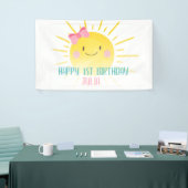 Unser kleines sonniges Pink-Mädchen zum Geburtstag Banner (Messeveranstaltung)