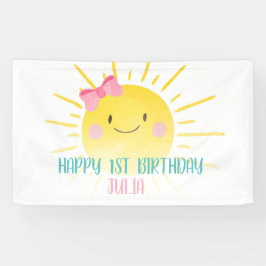 Unser kleines sonniges Pink-Mädchen zum Geburtstag Banner