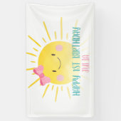 Unser kleines sonniges Pink-Mädchen zum Geburtstag Banner (Vertikal)