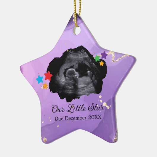Unser kleines Star Baby Ultraschall Sonogramm Keramik Ornament (Links)