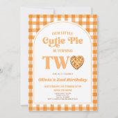 Unser kleines Süsse Pie Retro 2. Geburtstag Party Einladung (Vorderseite)