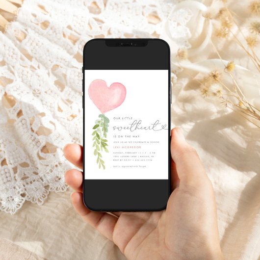 Unser kleines Süße | Valentinsche Kinderdusche Einladung