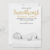 Unser kleines Sweetheart-Foto kündigt Geburt an Ankündigung (Vorderseite)