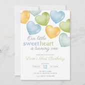 Unser kleines Sweetheart-Gespräch Herz Geburtstag Einladung (Vorderseite)