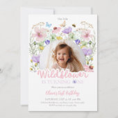 Unser kleines Wildblume Garden Blumenmädchen Gebur Einladung (Vorderseite)