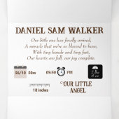 "Unser kleines Wunder" - individuell anpassbare Ge Dreifach Gefaltete Ankündigung (Innenseite Mitte)