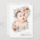 Unser kleines Wunderkind Foto Baby Birth Ankündigung (Vorderseite)