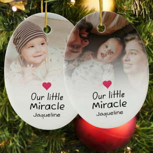 Unser kleines Wunderkind Neugeborenes Foto Keepake Keramik Ornament