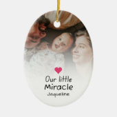Unser kleines Wunderkind Neugeborenes Foto Keepake Keramik Ornament (Vorne)
