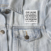 Unser Lachen ist grenzenlos Freundschaft Zitat Button (Beispiel)
