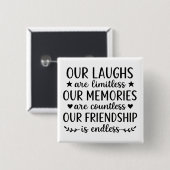 Unser Lachen ist grenzenlos Freundschaft Zitat Button (Vorne & Hinten)