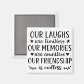 Unser Lachen ist grenzenlos Freundschaft Zitat Magnet (Vorderseite/Rückseite)