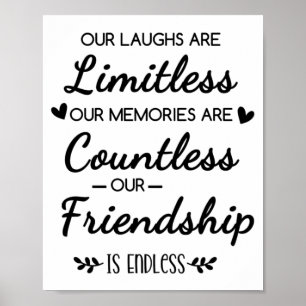Unser Lachen ist grenzenlos Freundschaftszitat Poster