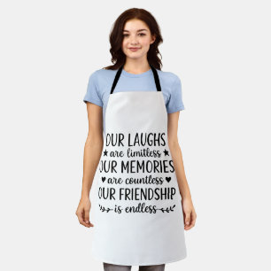 Unser Lachen ist grenzenlos Freundschaftszitat Schürze