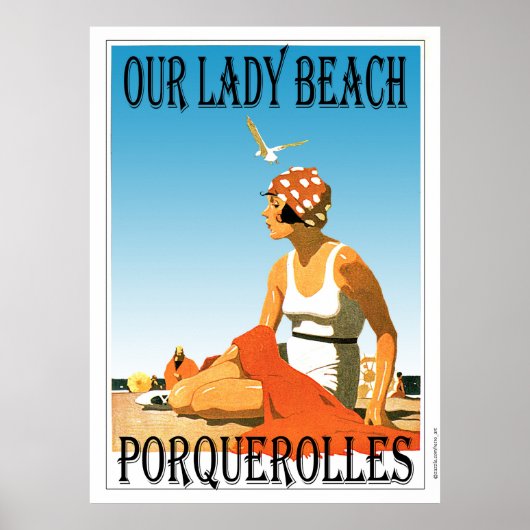 Unser Lady Beach Porquerolles Frankreich Vintager Poster (Vorne)