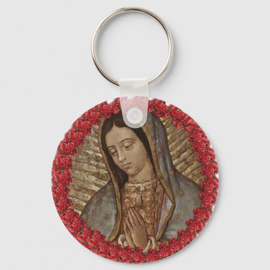 UNSER LADY GUADALUPE MIT SPANISCHEN ROSE SCHLÜSSELANHÄNGER (Vorderseite)