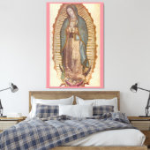 UNSER LADY OF GUADALUPE 30x45 NATURAL ON PINK Leinwanddruck (Insitu (Schlafzimmer))