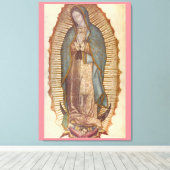 UNSER LADY OF GUADALUPE 30x45 NATURAL ON PINK Leinwanddruck (Insitu (Holzboden))