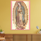 UNSER LADY OF GUADALUPE 30x45 NATURAL ON PINK Leinwanddruck (Insitu (Wohnzimmer))