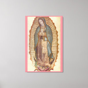 UNSER LADY OF GUADALUPE 30x45 NATURAL ON PINK Leinwanddruck