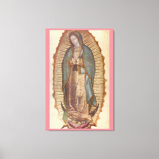 UNSER LADY OF GUADALUPE 30x45 NATURAL ON PINK Leinwanddruck (Vorderseite)