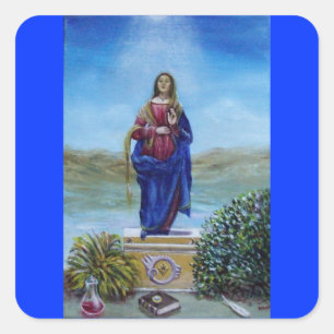 UNSER LADY OF LIGHT Madonna of Immaculate Concepti Quadratischer Aufkleber